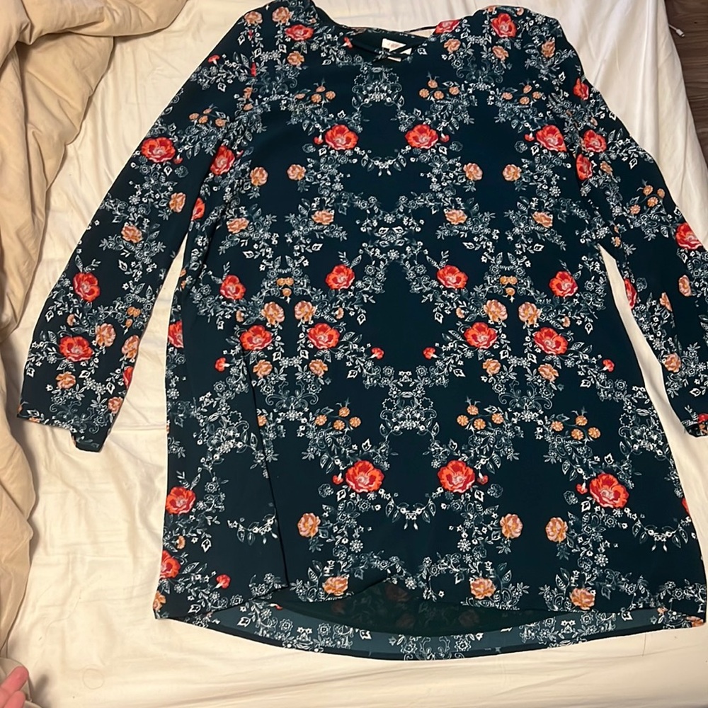 Green Floral Mod-Style Dress